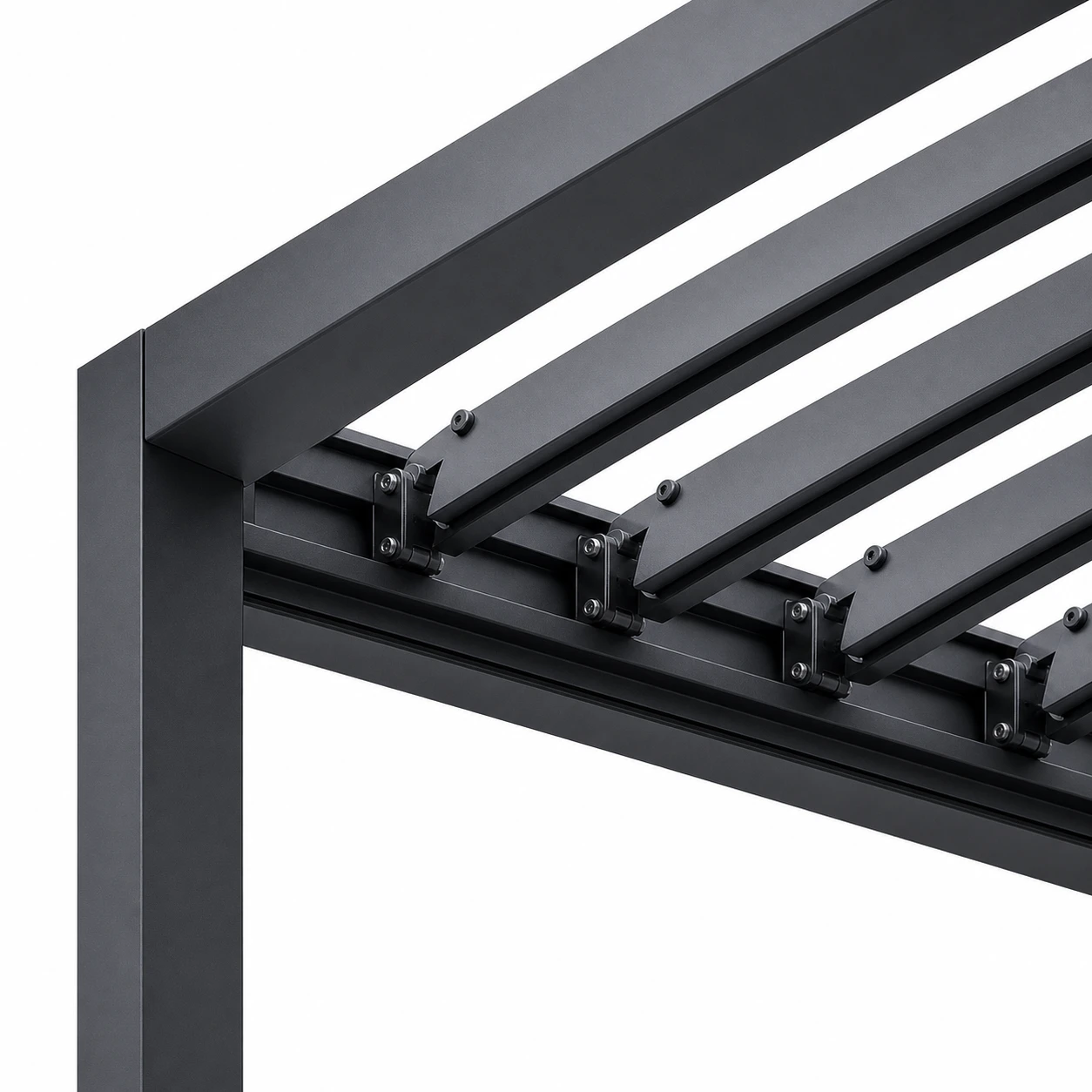 Solid weatherproof carport roof with gutter drainage
