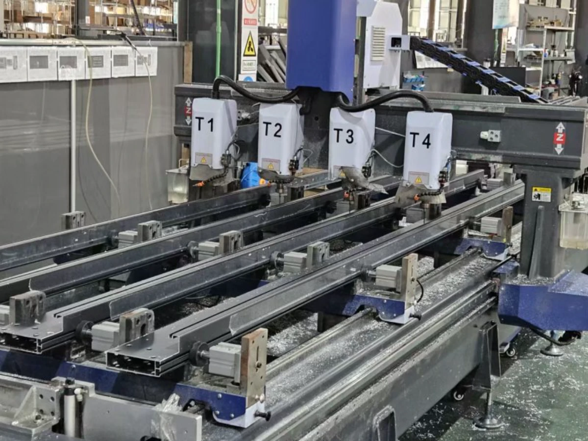 CNC machining center — alux pergola factory