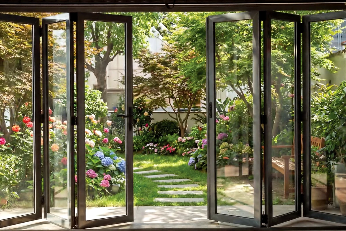 Folding Glass Door detail close-up