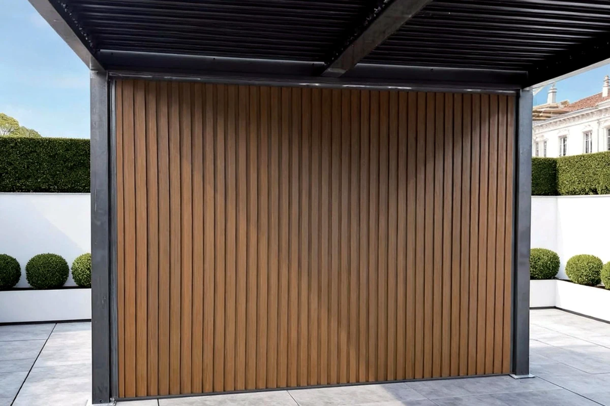 Wood-Plastic Slat Wall detail close-up