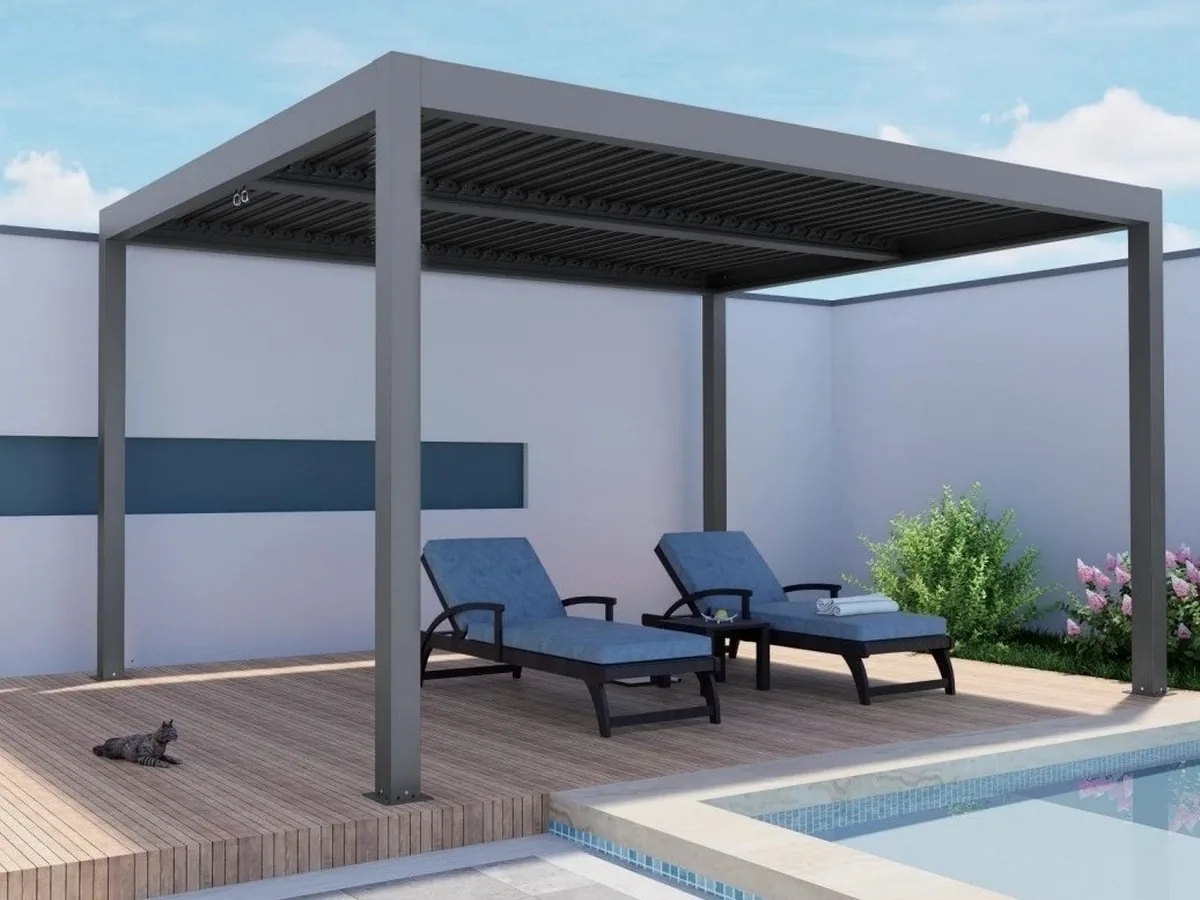 AL-100-A-KD entry aluminum pergola for patio and garden shade projects