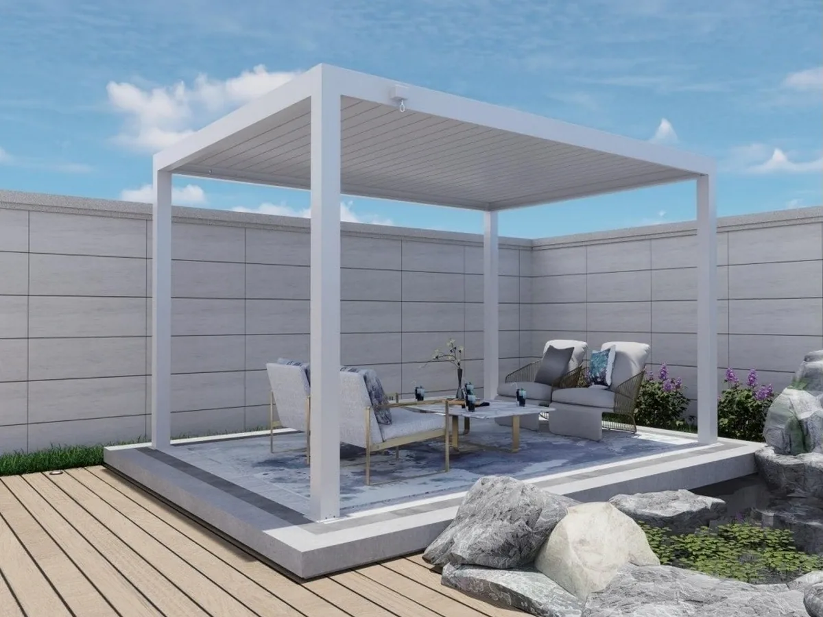 AL-120-A-KD aluminum pergola for dealer upgrade and residential shade projects