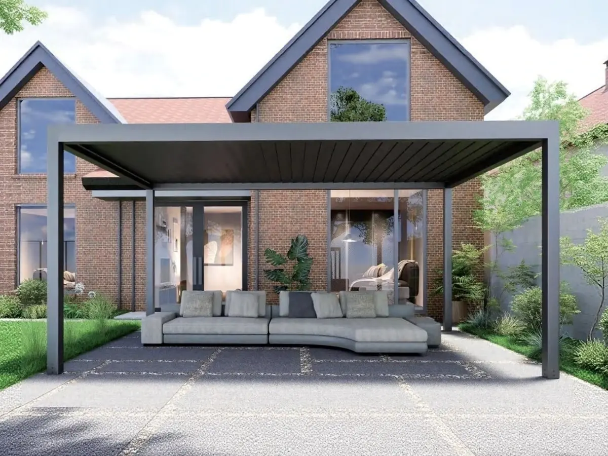 AL-135-A-KD ultra luxury aluminum pergola for villas hotels and commercial outdoor rooms