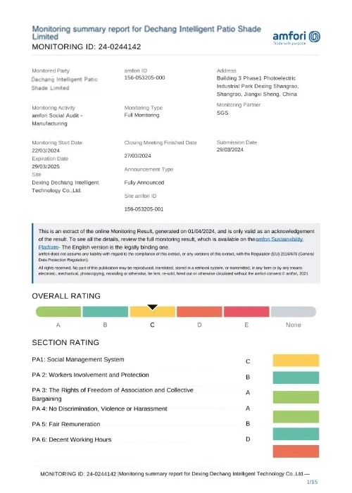 alux amfori BSCI social audit report