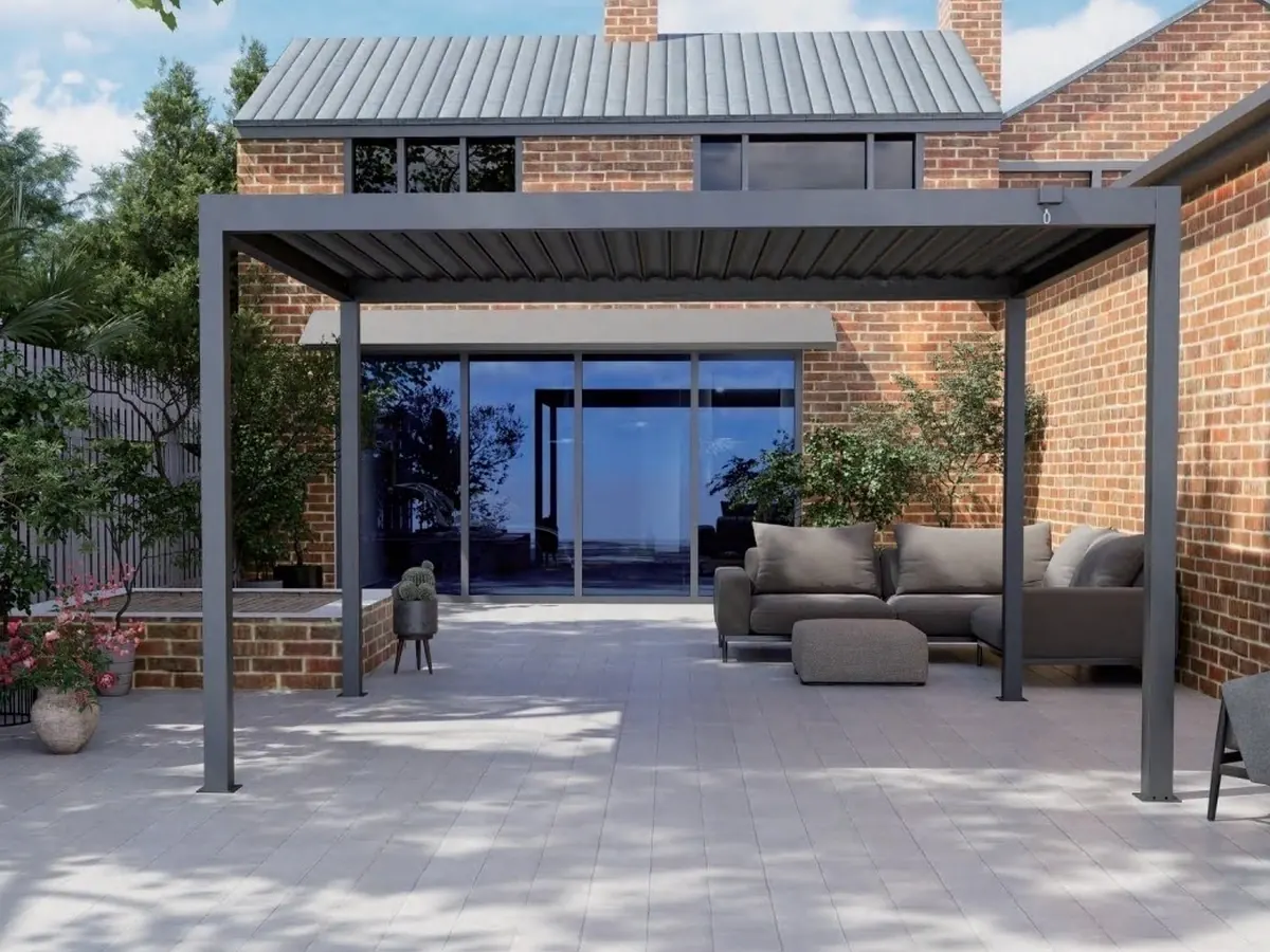 ST-100-A-KD compact manual louver steel pergola with knock-down packing for dealer and ecommerce channels
