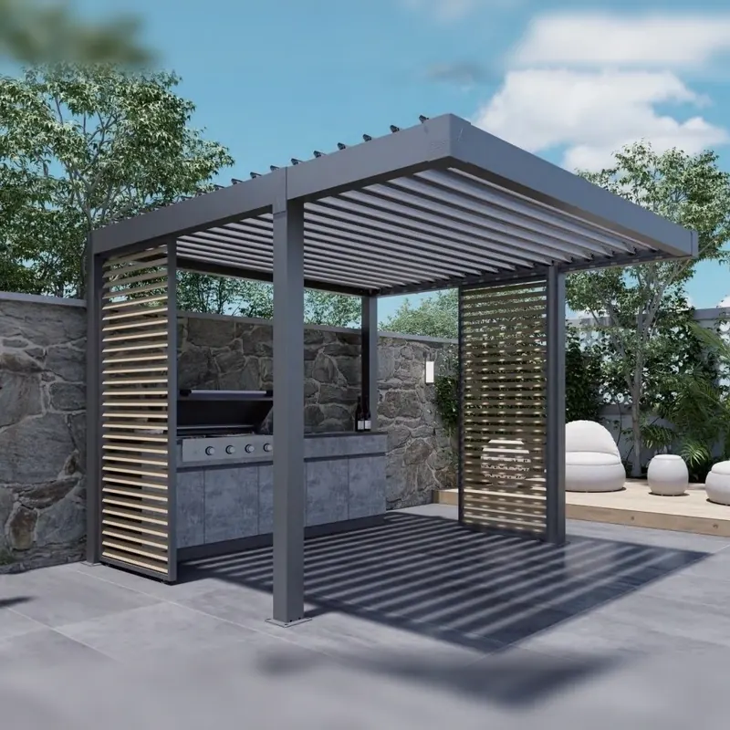 ST-100-D-KD Outdoor Kitchen Steel Pergola