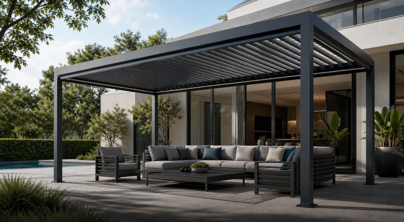 ALUX custom aluminum pergola for modern outdoor living and OEM projects
