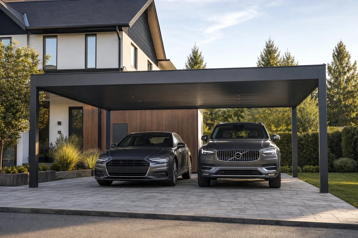 Double two-bay carport pergola