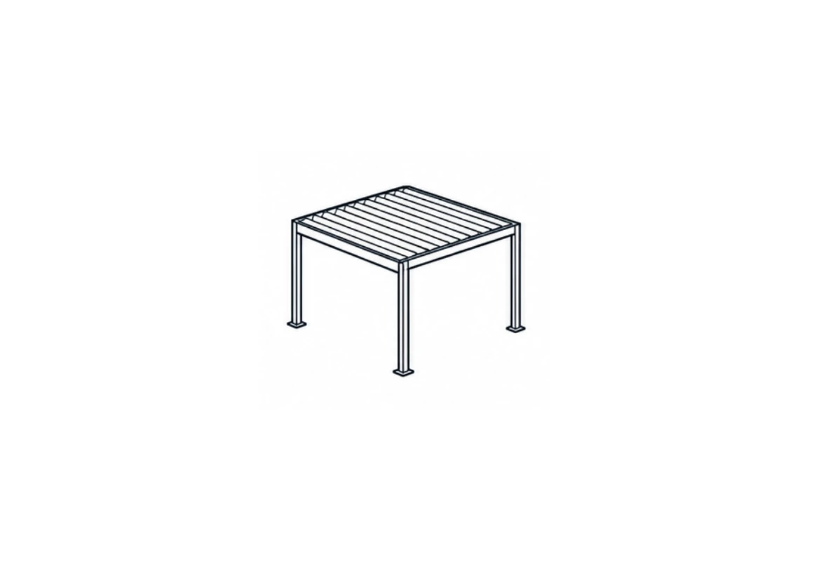 ST-100-A-KD steel pergola freestanding installation drawing for garden and backyard shade projects