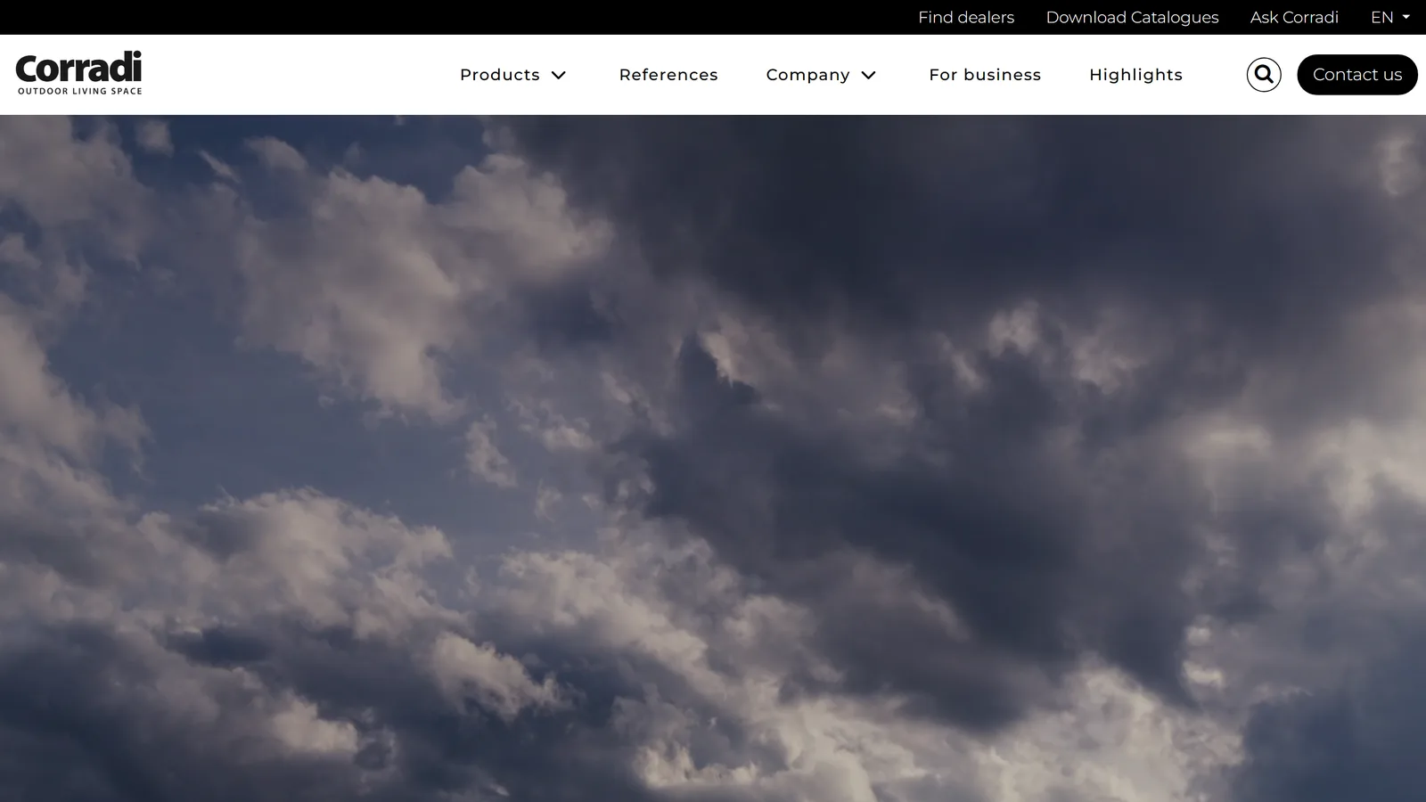 Corradi louvered pergola manufacturer homepage